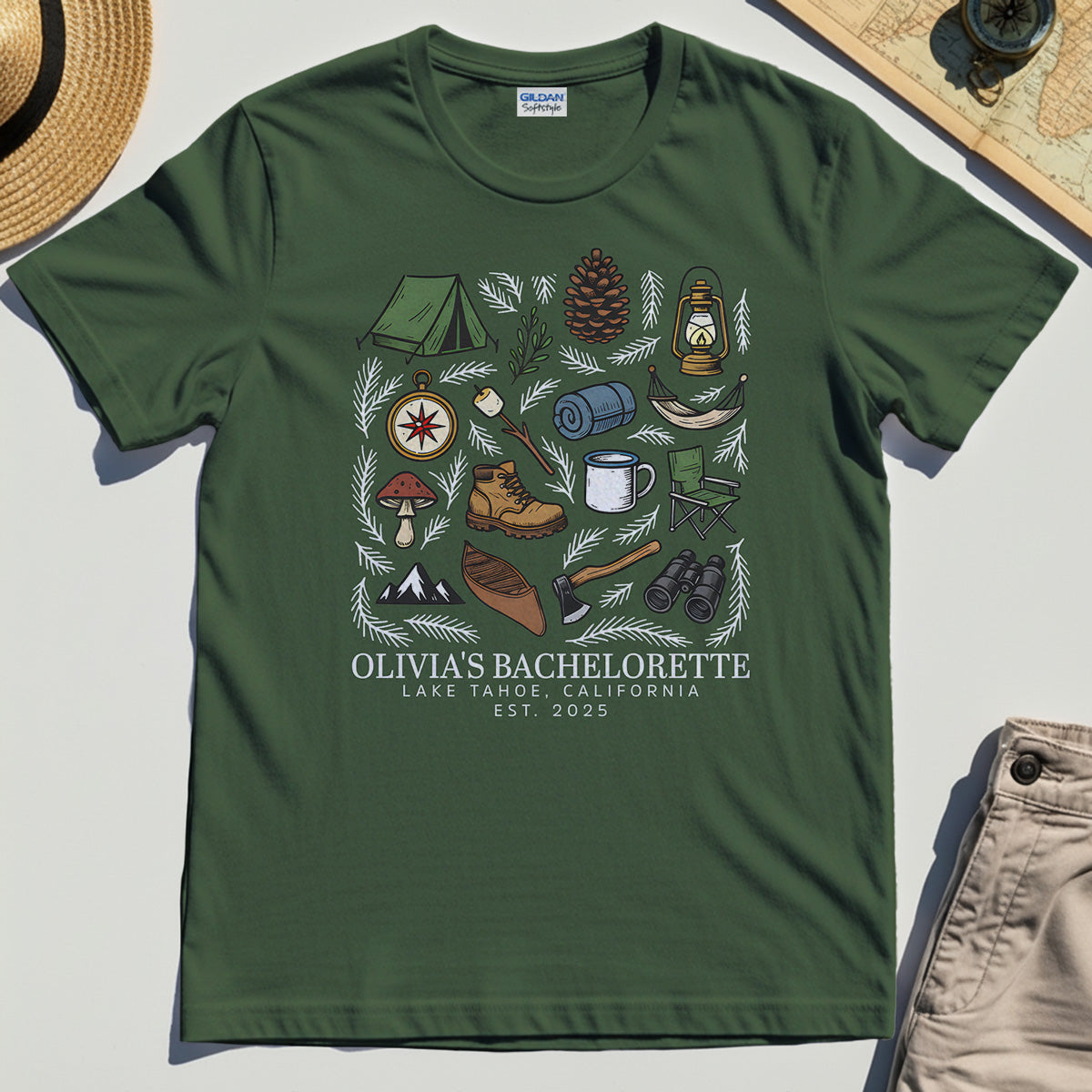 Bachelorette Camping Trip T-Shirt, Bride Tribe Camping Trip Shirt For Lake Tahoe 3