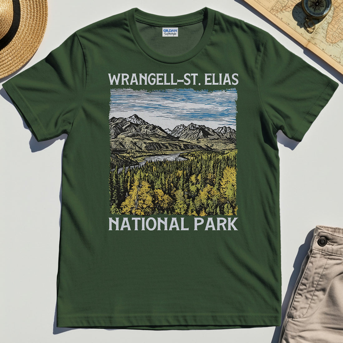 Alaska Mountain & Forest Wrangell-St. Elias National Park T-Shirt 1