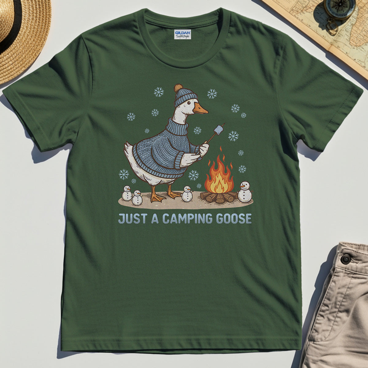 Funny Goose 'Just A Camping Goose' Outdoor Holiday Tee 3