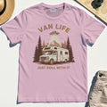 Just Roll With It T-Shirt, Retro Camper Van Adventure Shirt For Camping Lovers 5