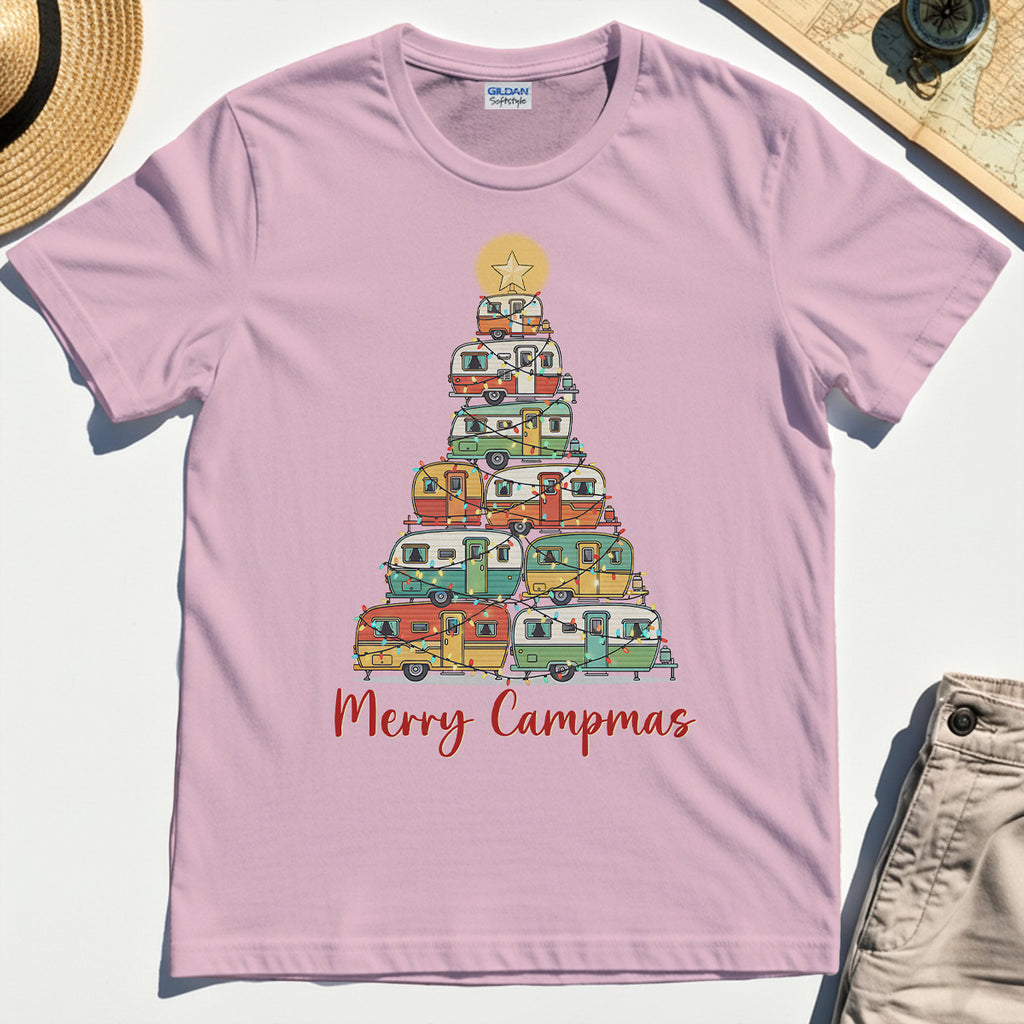 Retro Camper Van Christmas Shirt, Funny Holiday Camping T-Shirt For Men And Women 5
