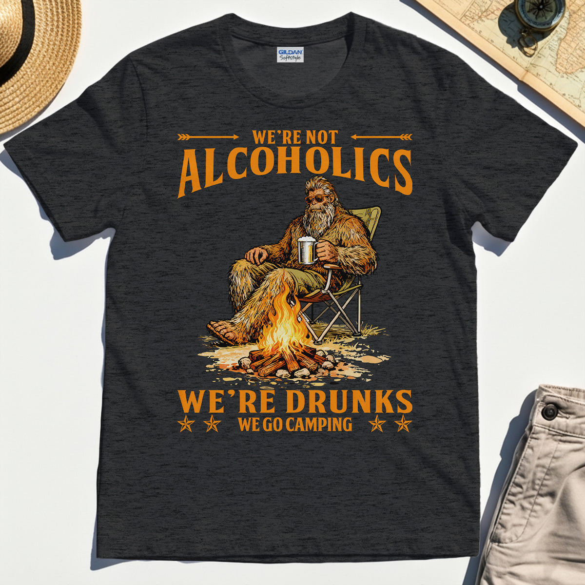 We’re Not Alcoholics We’re Drunks We Go Camping T-Shirt, Funny Camping Beer Shirt 3