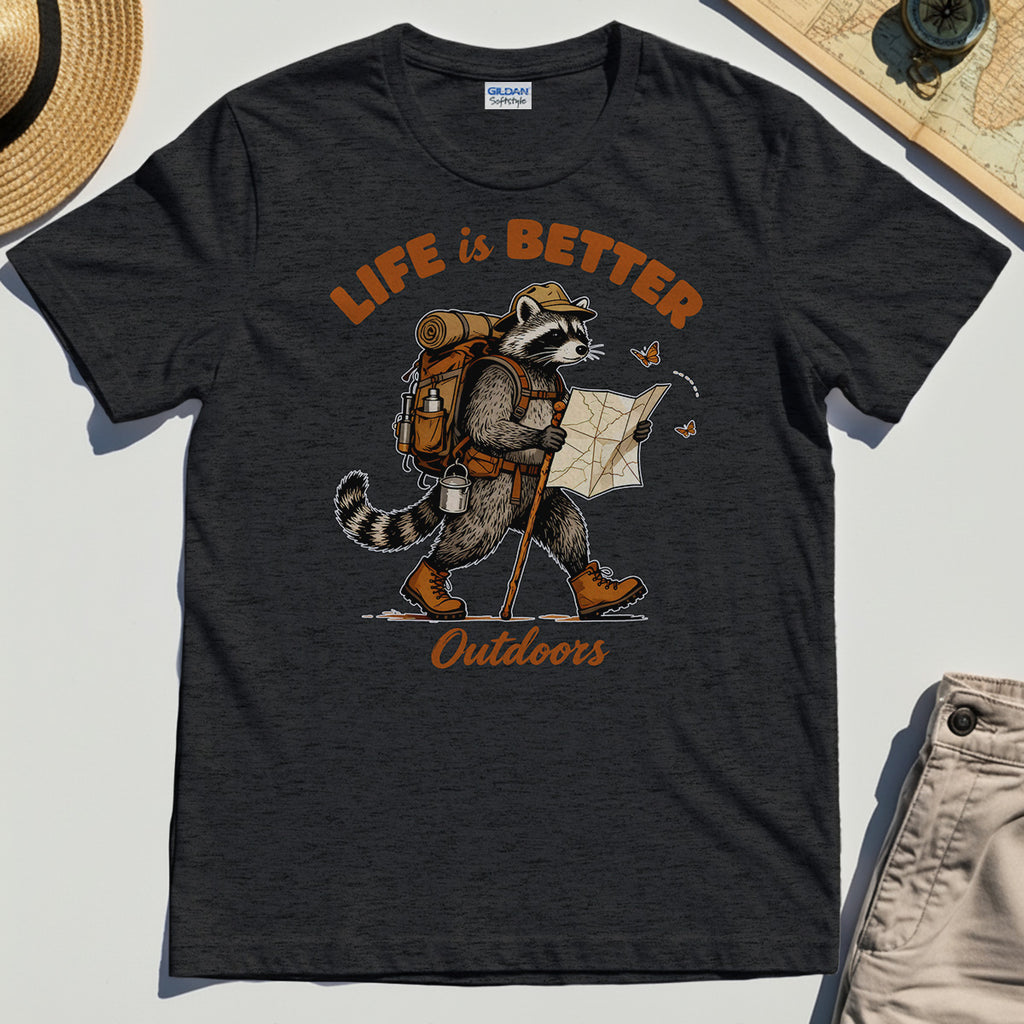Raccoon "Life is Better Outdoors" T-Shirt 4