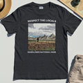 Sasquatch Respect The Locals T-Shirt, Bigfoot Hiking Through Badlands National Park Shirt 3