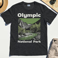 Olympic National Park Shirt, Vintage Mountain River Scene Tee For Outdoor Adventure Campers 3