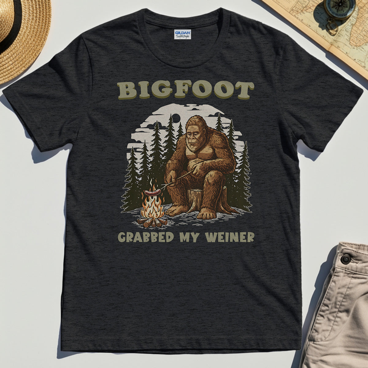 Retro Bigfoot T-Shirt, "Grabbed My Weiner” 4