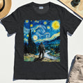 Funny Sasquatch Van Gogh Parody Tee, Bigfoot Starry Night T-Shirt 3