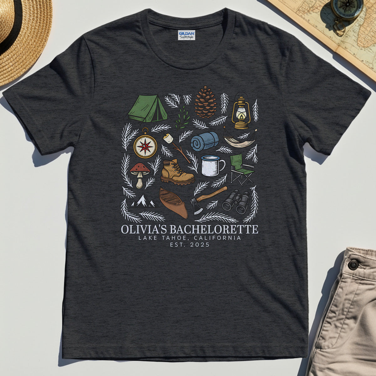 Bachelorette Camping Trip T-Shirt, Bride Tribe Camping Trip Shirt For Lake Tahoe 4