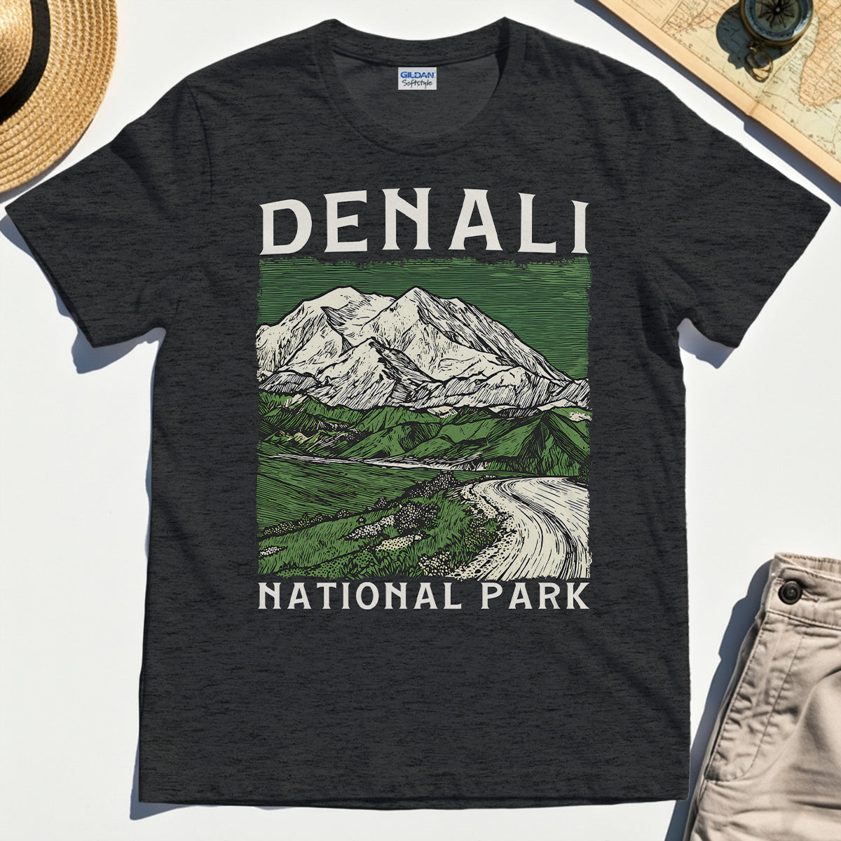 Denali National Park Shirt, National Park Mountain Landscape T-Shirt 3