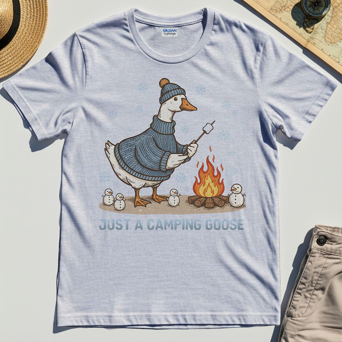 Funny Goose 'Just A Camping Goose' Outdoor Holiday Tee 5