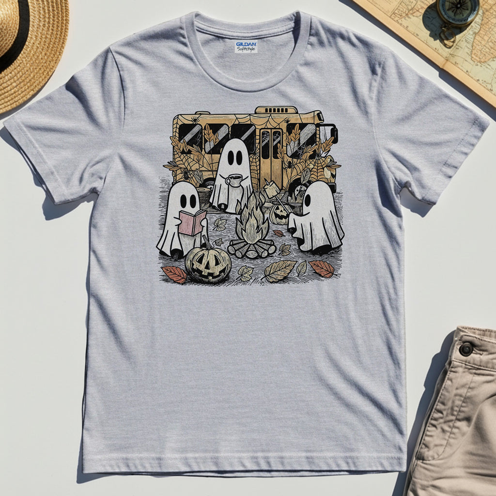 Cute Ghost Campfire Halloween Shirt 4