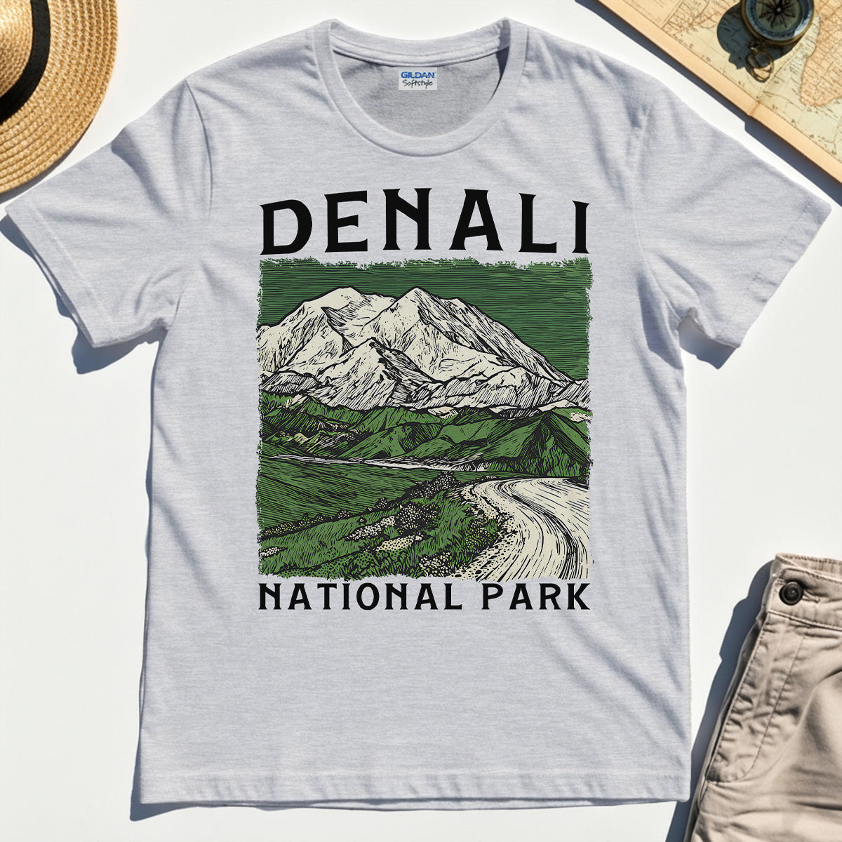 Denali National Park Shirt, National Park Mountain Landscape T-Shirt 4