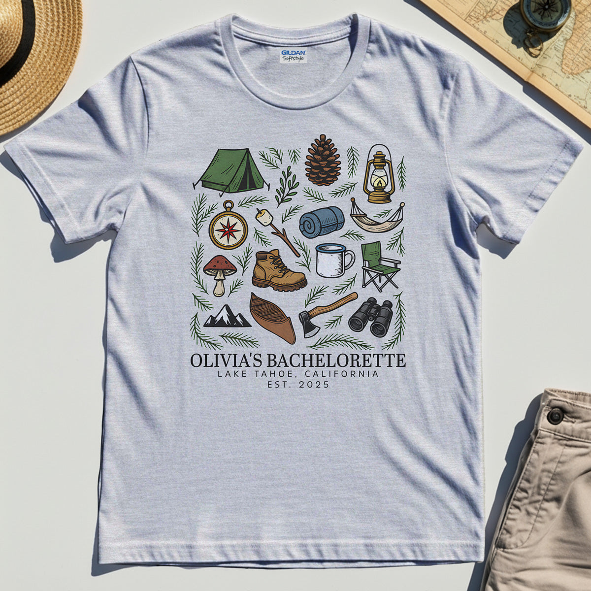 Bachelorette Camping Trip T-Shirt, Bride Tribe Camping Trip Shirt For Lake Tahoe 5