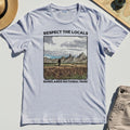 Sasquatch Respect The Locals T-Shirt, Bigfoot Hiking Through Badlands National Park Shirt 4
