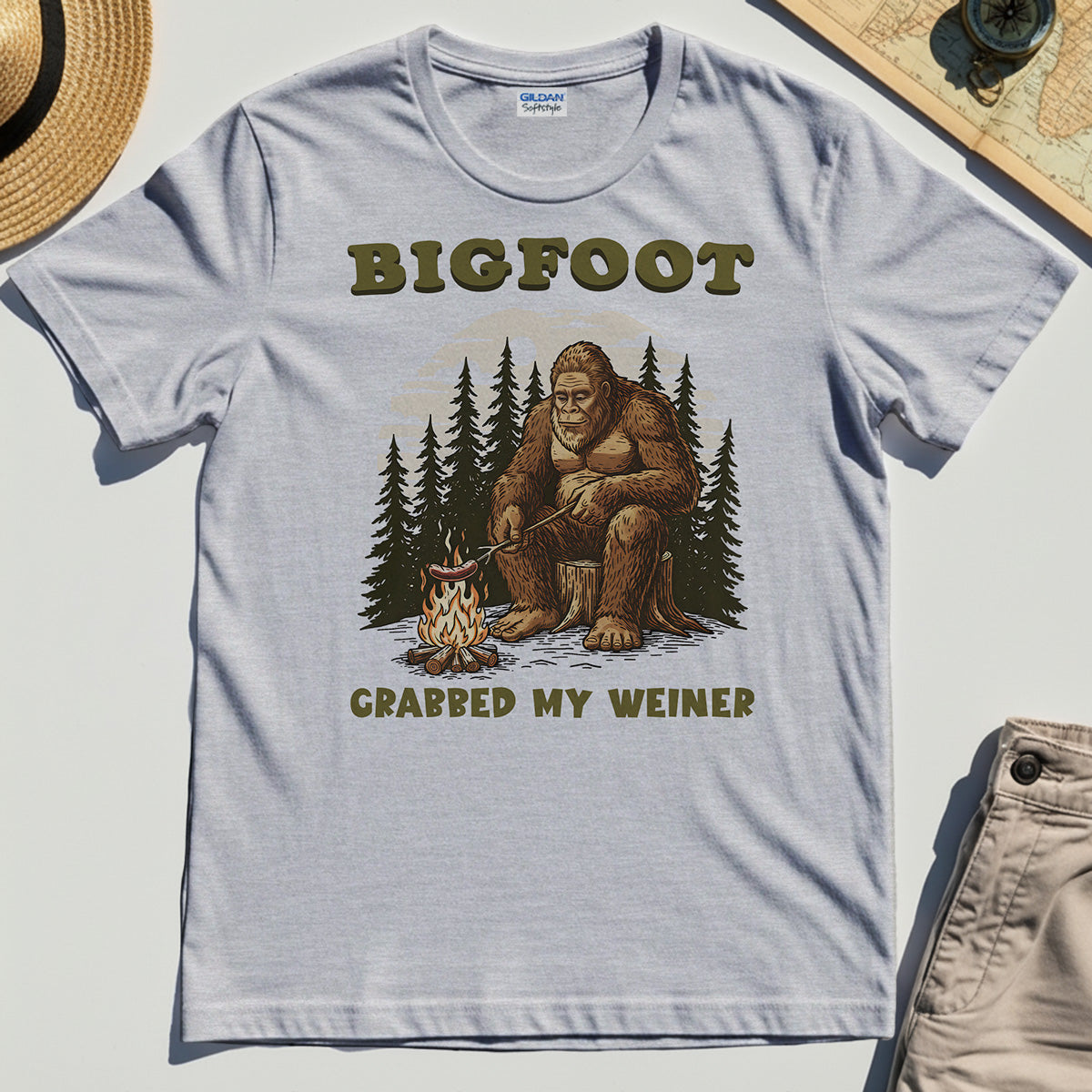 Retro Bigfoot T-Shirt, "Grabbed My Weiner” 5