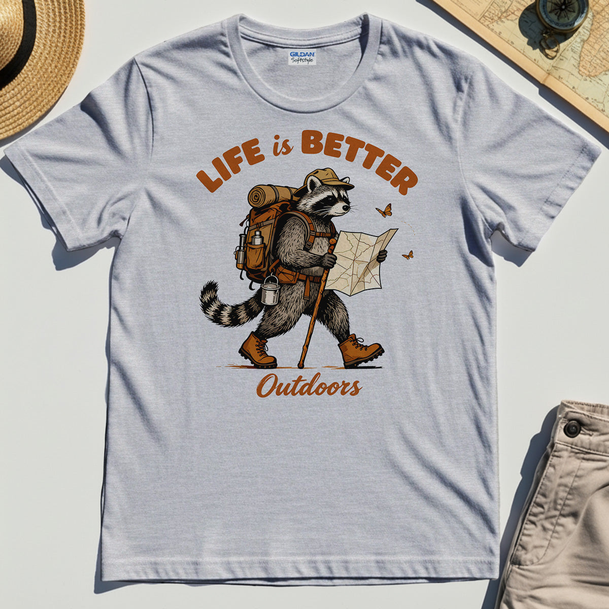 Raccoon "Life is Better Outdoors" T-Shirt 5