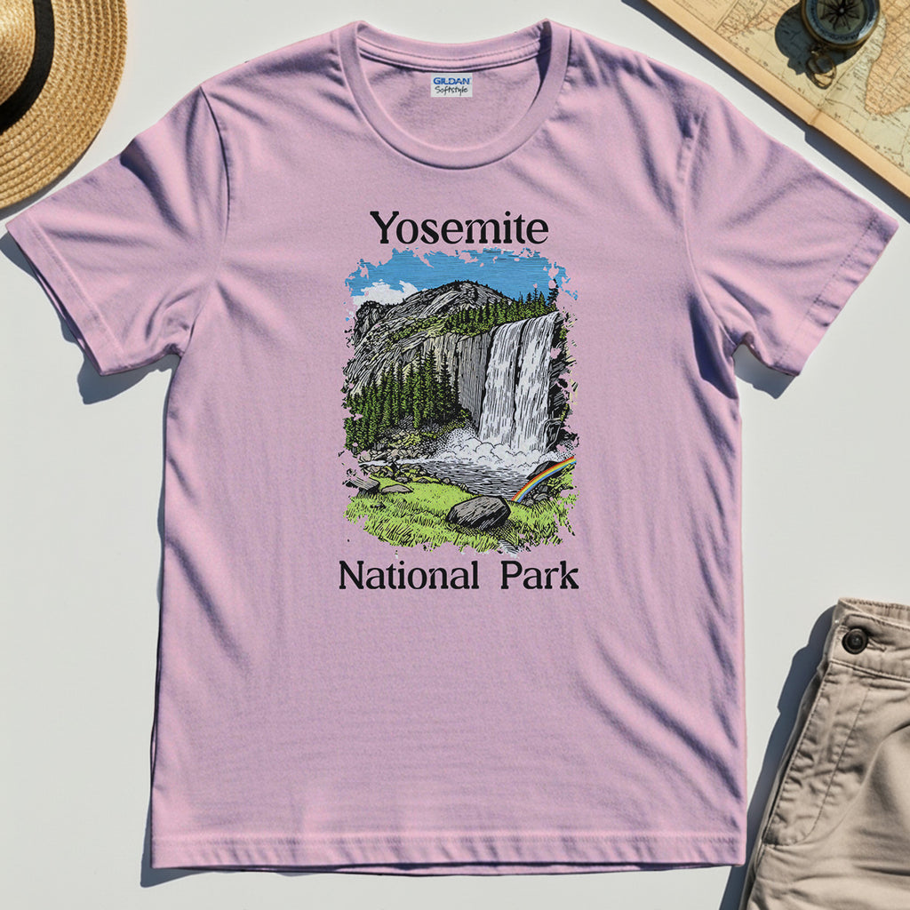 Yosemite Waterfall Vintage Tee, Scenic National Park Graphic Shirt, Hiking Gift 6