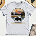 Retro Yellowstone National Park T-Shirt, Bison Silhouette Outdoor Adventure Tee For Nature Campers 8