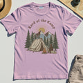 Vintage Lord of the Camp Campfire T-Shirt, Tent And Campfire Mountain Scene Shirt 5