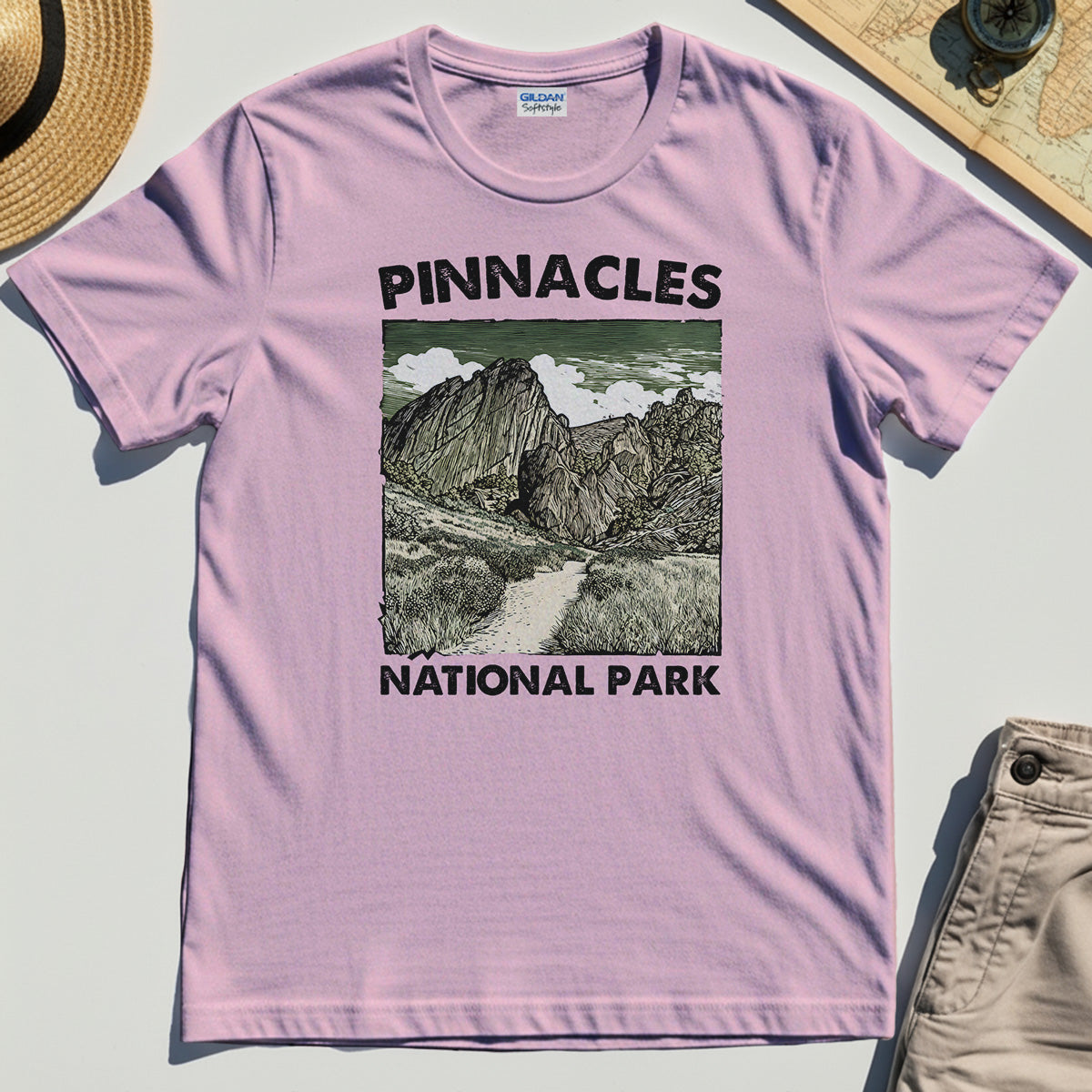 Pinnacles National Park T-Shirt, Vintage Nature Camping Adventure Tee 5