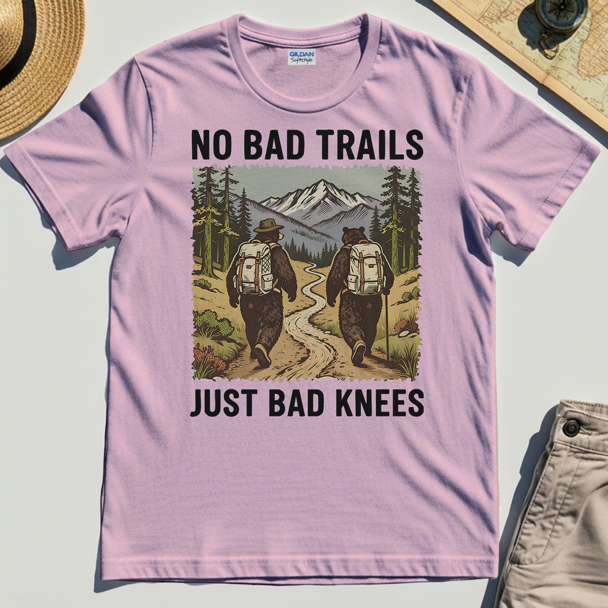 No Bad Trails Just Bad Knees Hiking T-Shirts 5
