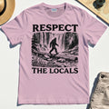 Bigfoot Respect The Locals Shirt, Vintage Waterfall Hiking Graphic Tee for Camper And Adventurers 5