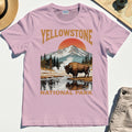 Yellowstone National Park T-Shirt, Vintage Bison Sunset Mountain Shirt For Campers 6