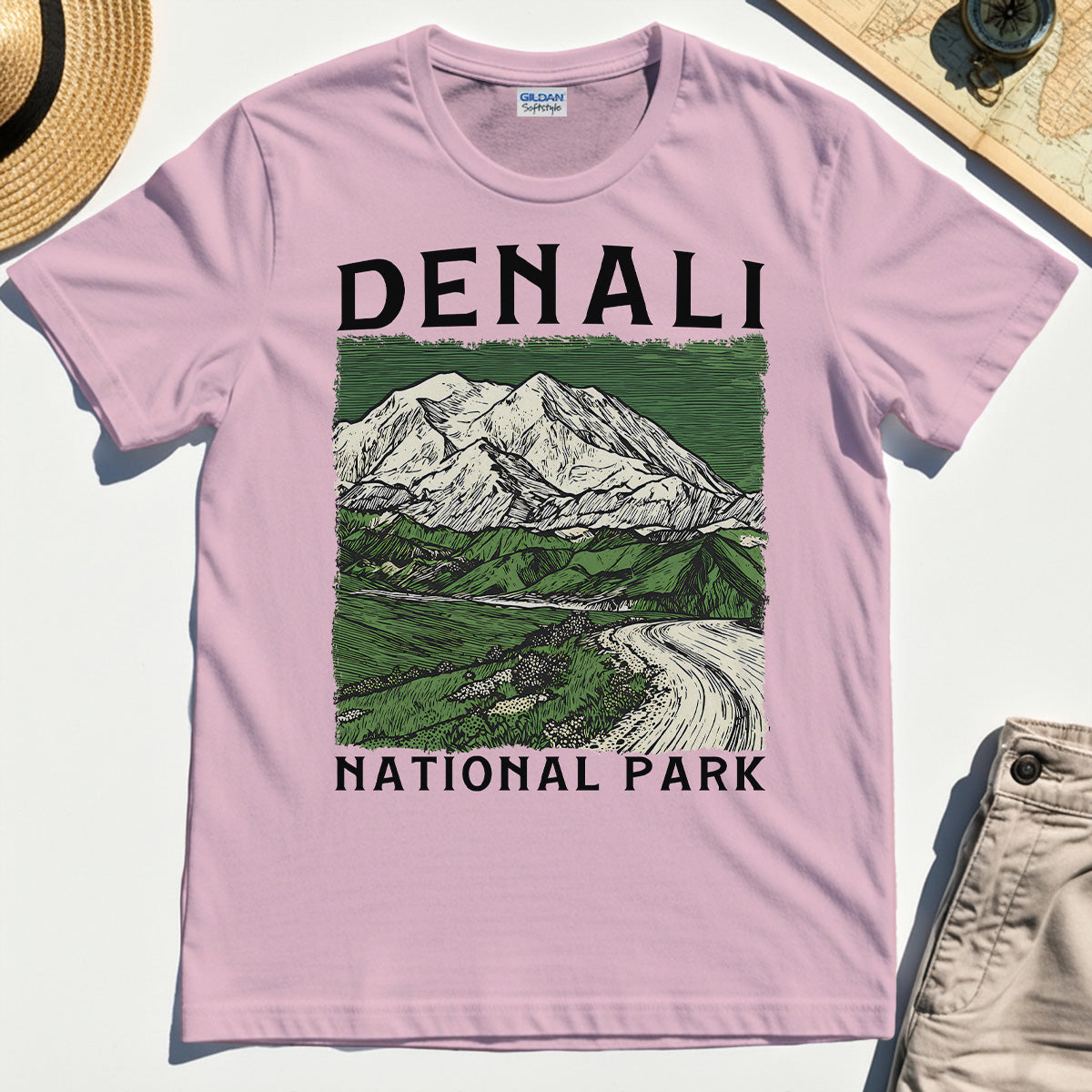 Denali National Park Shirt, National Park Mountain Landscape T-Shirt 5