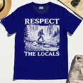 Bigfoot Respect The Locals Shirt, Vintage Waterfall Hiking Graphic Tee for Camper And Adventurers 6
