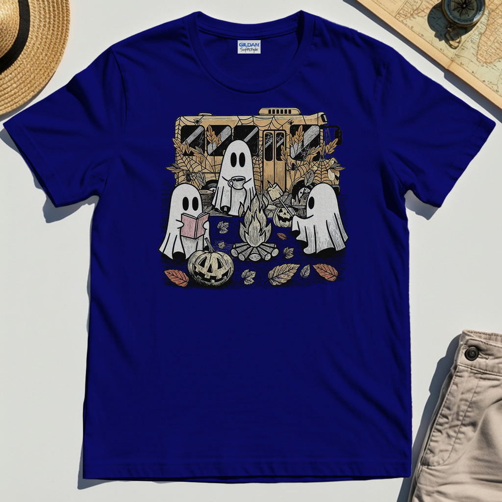 Cute Ghost Campfire Halloween Shirt 6