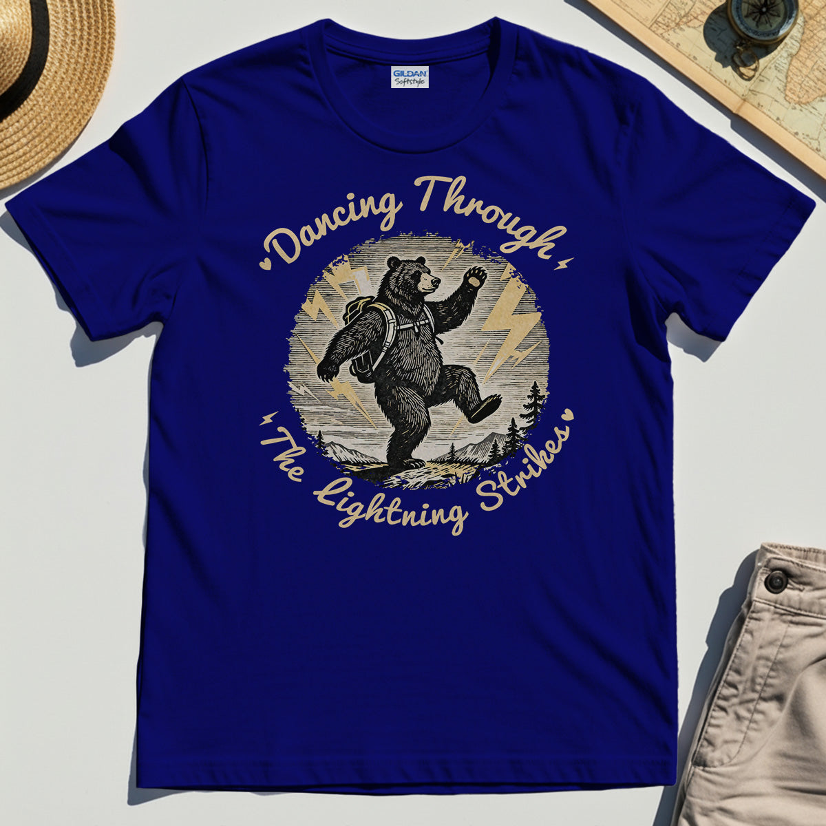 Dancing Through The Lightning Strikes Camping Bears T-Shirt 6
