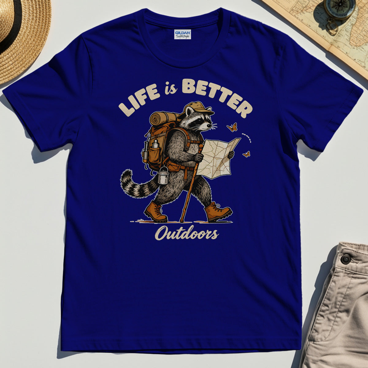 Raccoon "Life is Better Outdoors" T-Shirt 7