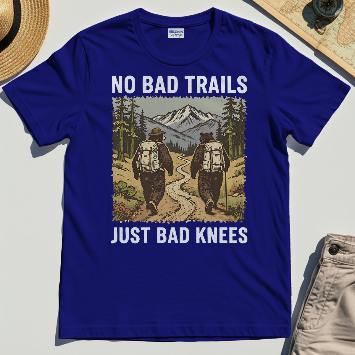No Bad Trails Just Bad Knees Hiking T-Shirts 6
