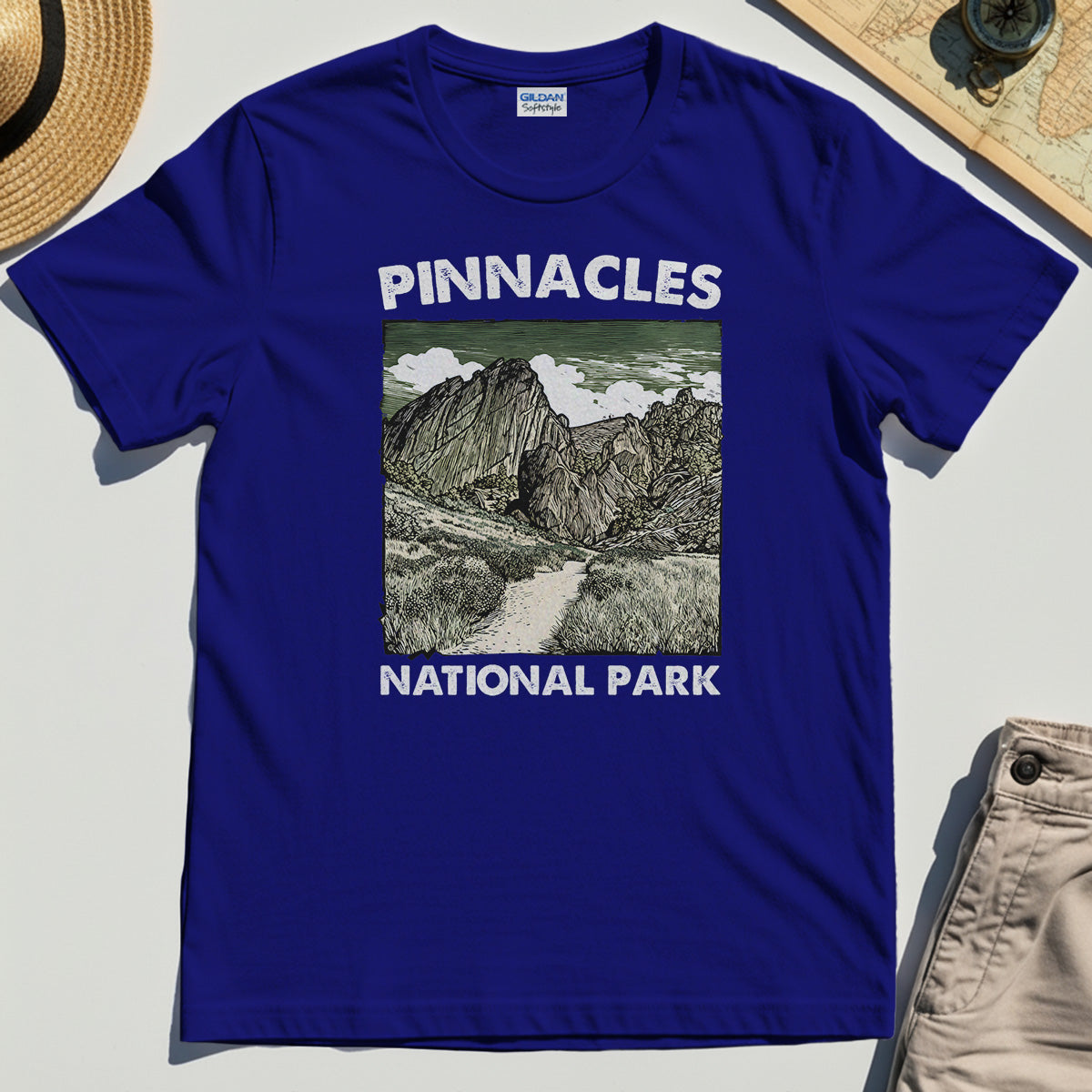 Pinnacles National Park T-Shirt, Vintage Nature Camping Adventure Tee 6