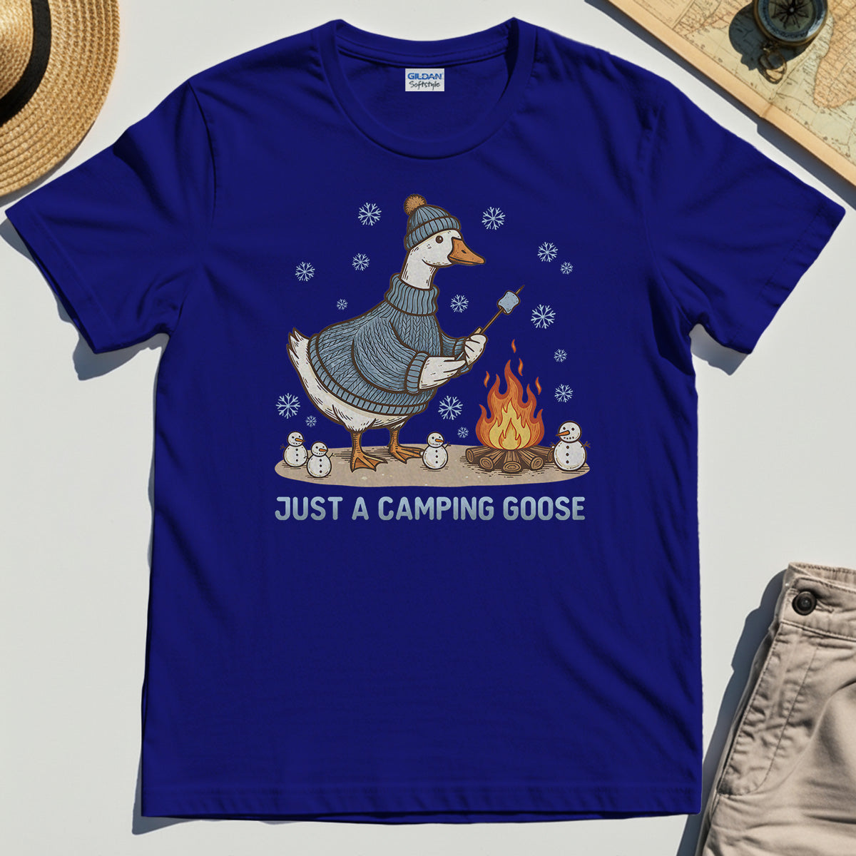 Funny Goose 'Just A Camping Goose' Outdoor Holiday Tee 6