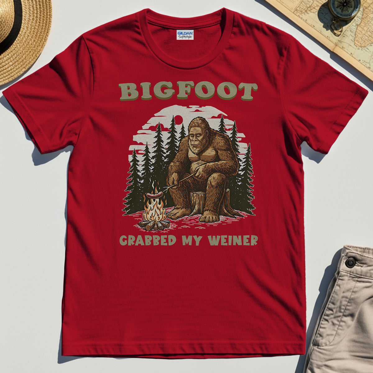 Retro Bigfoot T-Shirt, "Grabbed My Weiner” 1