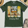 Van Life and Campfire Graphic Tee, Watercolor Campfire and Tent Graphic T-Shirt For Outdoor Lovers 4