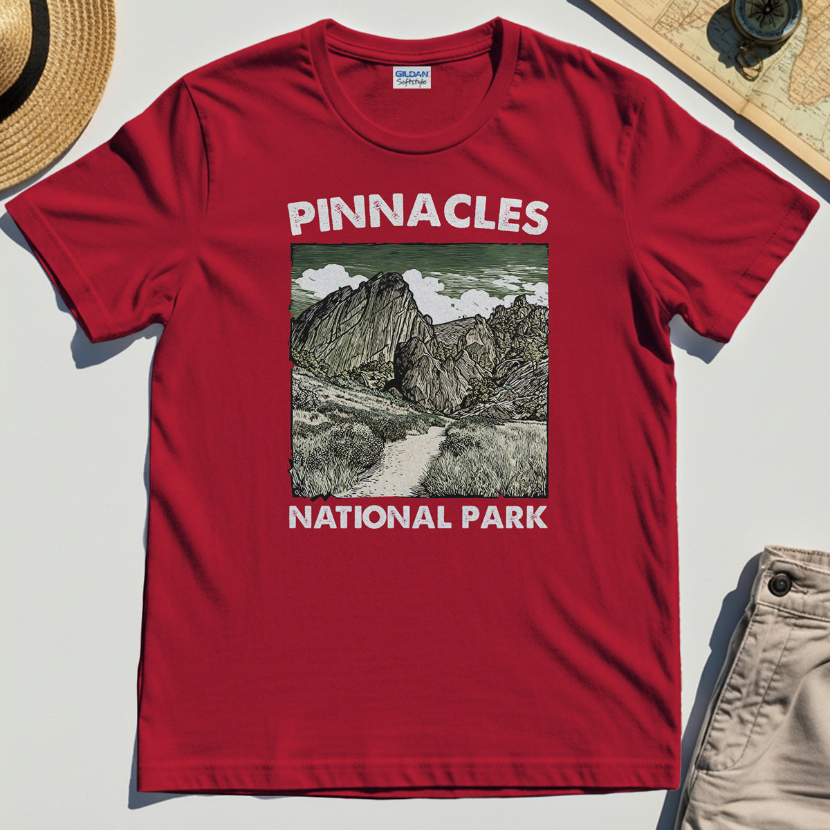 Pinnacles National Park T-Shirt, Vintage Nature Camping Adventure Tee 7
