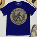 Retro Respect the Locals Bigfoot T-Shirt, Funny Sasquatch National Park Camping Tee 4