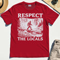 Bigfoot Respect The Locals Shirt, Vintage Waterfall Hiking Graphic Tee for Camper And Adventurers 7