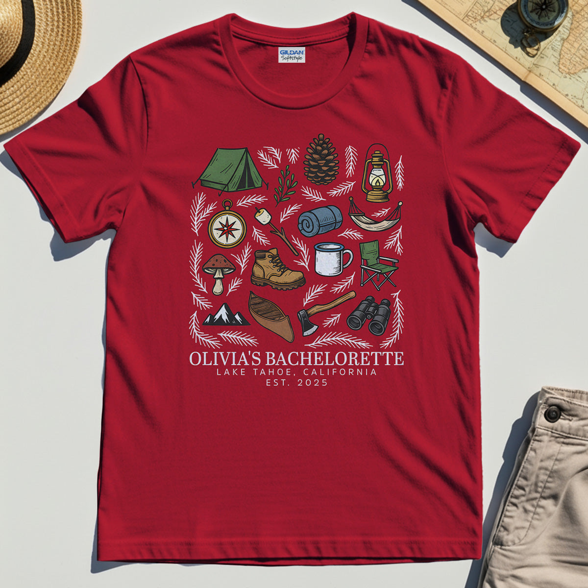 Bachelorette Camping Trip T-Shirt, Bride Tribe Camping Trip Shirt For Lake Tahoe 8