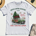 Winter Camping Adventure T-Shirt, Retro Car with Tree Family Christmas Camping Shirt 8