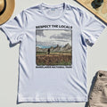 Sasquatch Respect The Locals T-Shirt, Bigfoot Hiking Through Badlands National Park Shirt 8