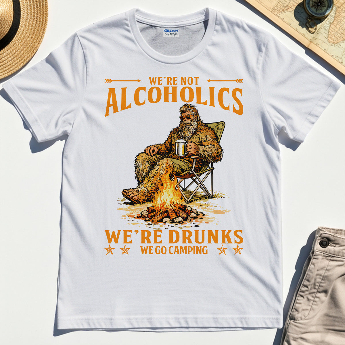 We’re Not Alcoholics We’re Drunks We Go Camping T-Shirt, Funny Camping Beer Shirt 8