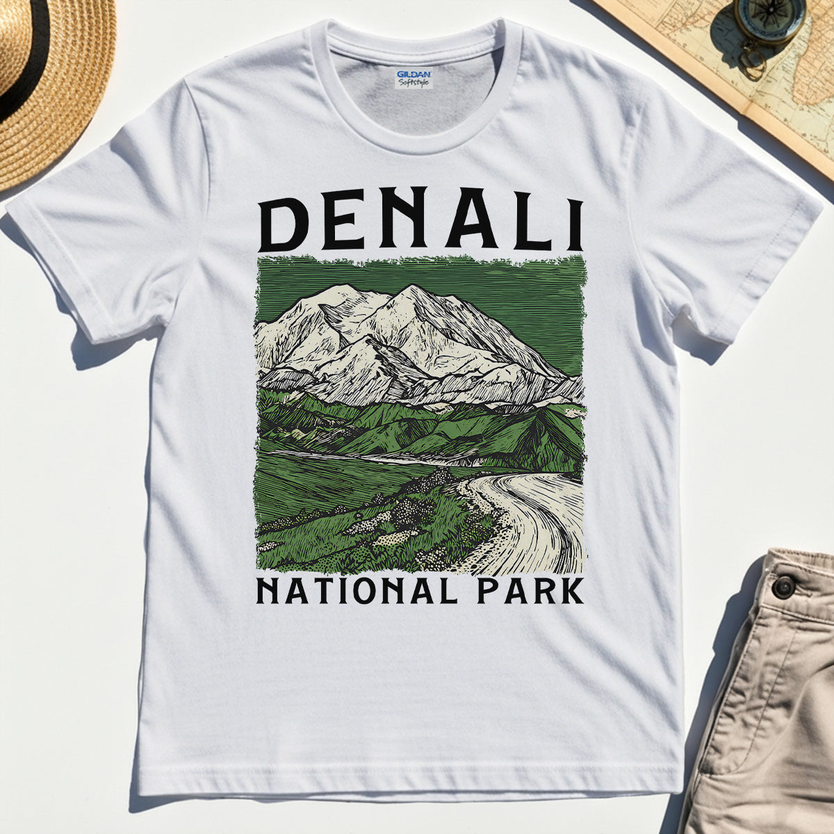 Denali National Park Shirt, National Park Mountain Landscape T-Shirt 8