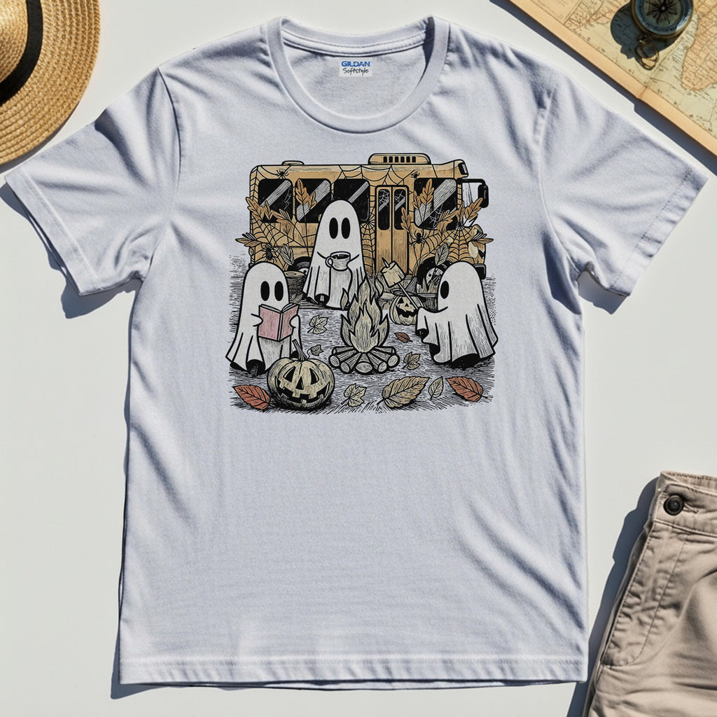 Cute Ghost Campfire Halloween Shirt 8