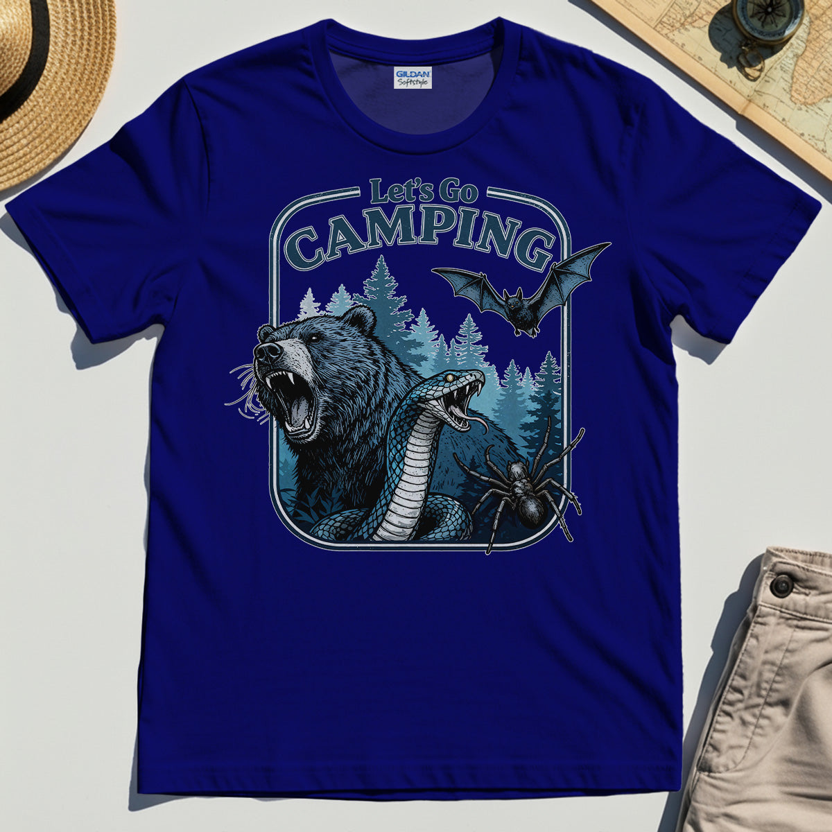 Let’s Go Camping T-Shirt, Funny Outdoor Adventure Shirt for Hikers and Campers 3