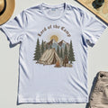 Vintage Lord of the Camp Campfire T-Shirt, Tent And Campfire Mountain Scene Shirt 8