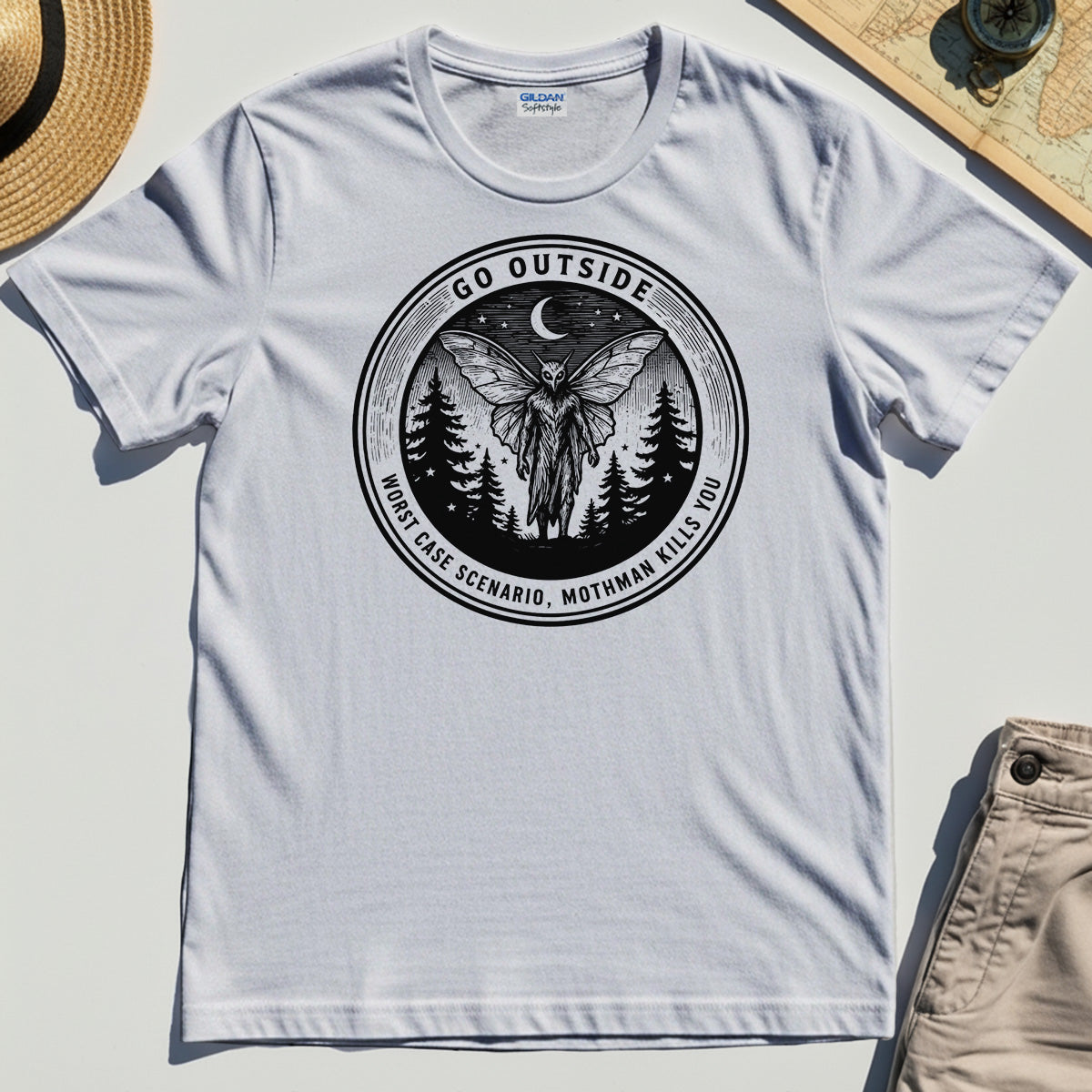 Funny Mothman T-Shirt For Campers 8