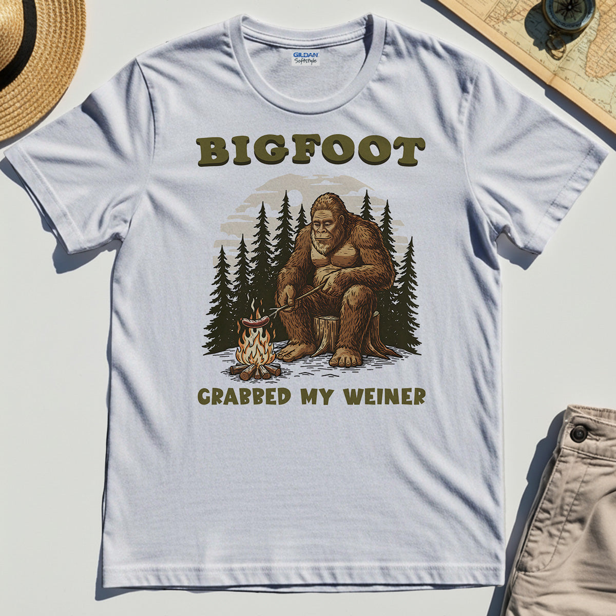 Retro Bigfoot T-Shirt, "Grabbed My Weiner” 8